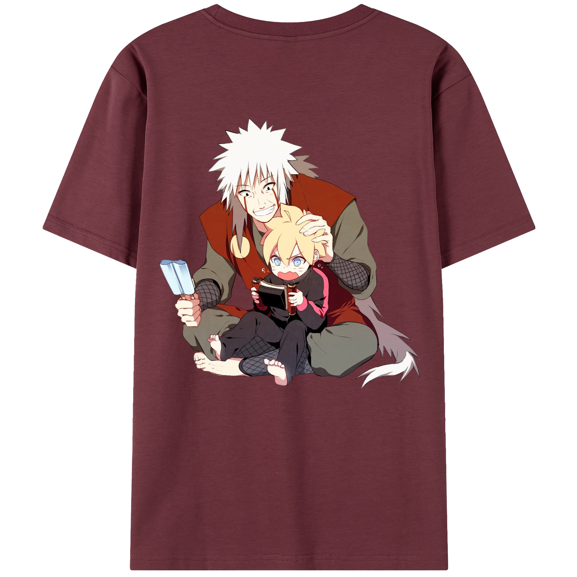 （画像用） NARUTO -ナルト- 自来也（じらいや） Jiraiya 綿100％半袖Tシャツ（背面プリント）
